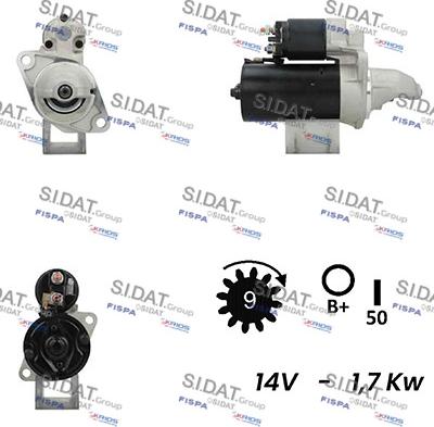 Sidat S12BH0459A2 - Käynnistinmoottori inparts.fi