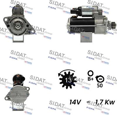 Sidat S12BH0450A2 - Käynnistinmoottori inparts.fi