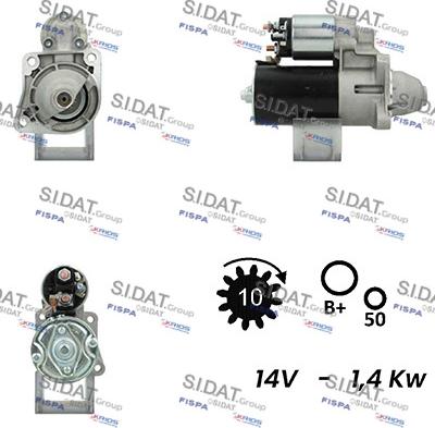 Sidat S12BH0694A2 - Käynnistinmoottori inparts.fi