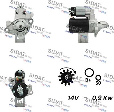 Sidat S12BH0644A2 - Käynnistinmoottori inparts.fi