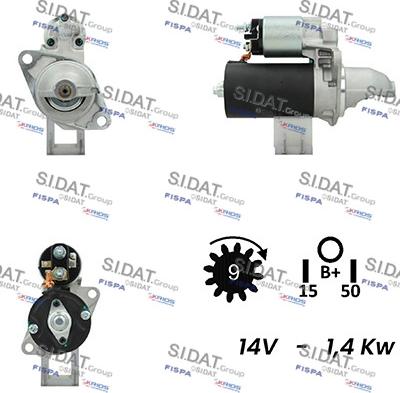 Sidat S12BH0641A2 - Käynnistinmoottori inparts.fi