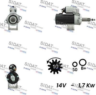 Sidat S12BH0656A2 - Käynnistinmoottori inparts.fi