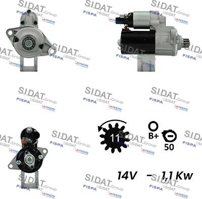 Sidat S12BH0601A2 - Käynnistinmoottori inparts.fi