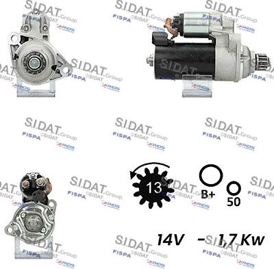 Sidat S12BH0681A2 - Käynnistinmoottori inparts.fi