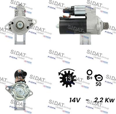 Sidat S12BH0145A2 - Käynnistinmoottori inparts.fi