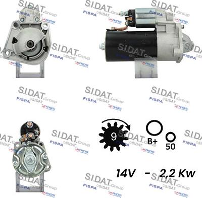 Sidat S12BH0392A2 - Käynnistinmoottori inparts.fi