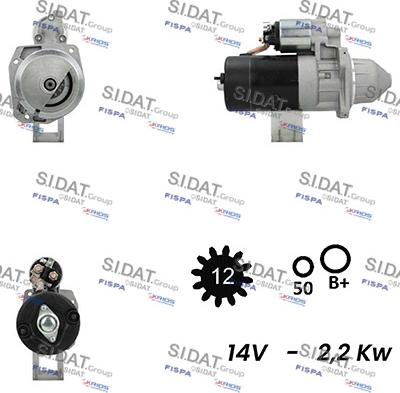 Sidat S12BH0343A2 - Käynnistinmoottori inparts.fi