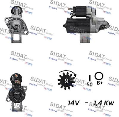 Sidat S12BH0339A2 - Käynnistinmoottori inparts.fi