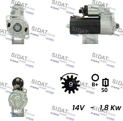 Sidat S12BH0255A2 - Käynnistinmoottori inparts.fi