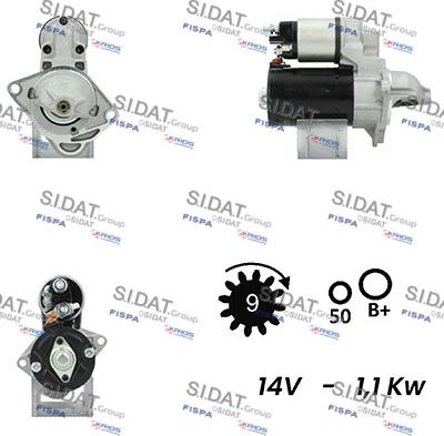 Sidat S12BH0206A2 - Käynnistinmoottori inparts.fi