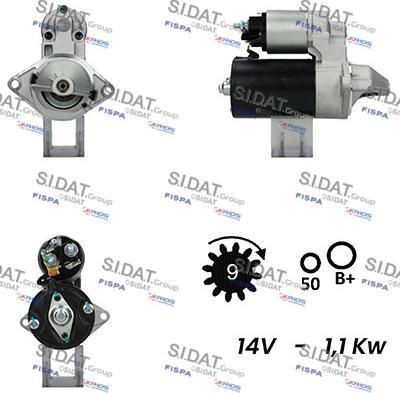 Sidat S12BH0203A2 - Käynnistinmoottori inparts.fi