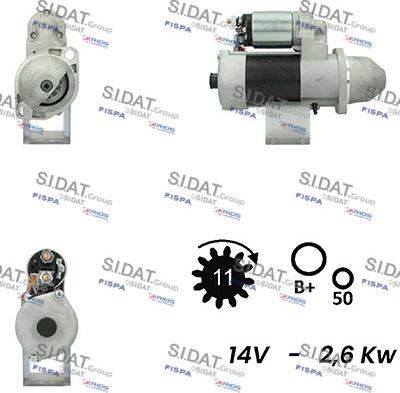 Sidat S12BH0288A2 - Käynnistinmoottori inparts.fi