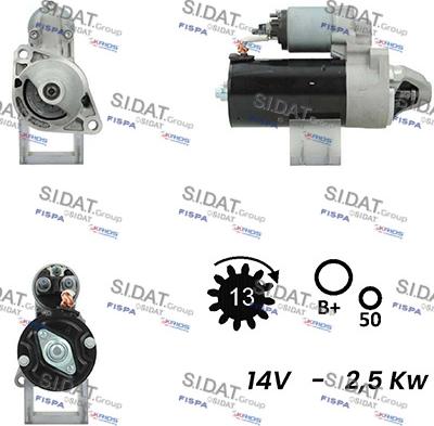 Sidat S12BH0275A2 - Käynnistinmoottori inparts.fi