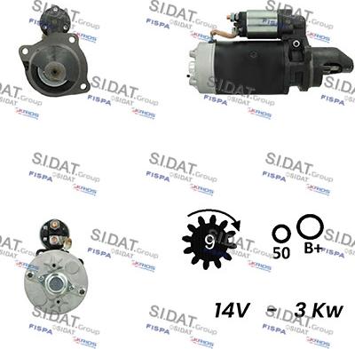 Sidat S12BH0270A2 - Käynnistinmoottori inparts.fi