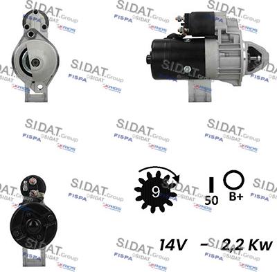 Sidat S12BH0737A2 - Käynnistinmoottori inparts.fi