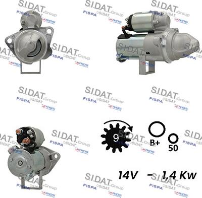 Sidat S12DR0538A2 - Käynnistinmoottori inparts.fi