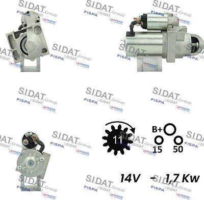 Sidat S12DR0307A2 - Käynnistinmoottori inparts.fi