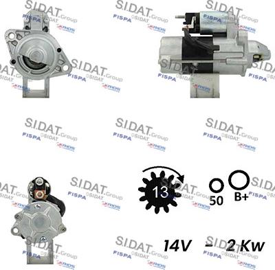 Sidat S12MH0405 - Käynnistinmoottori inparts.fi