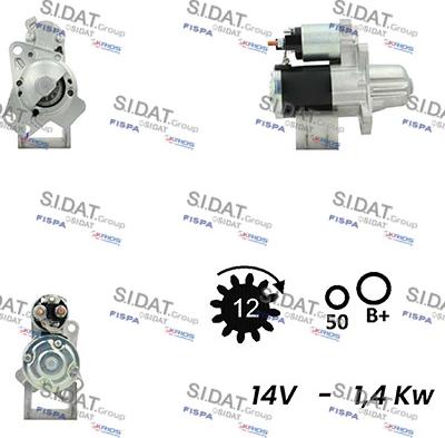 Sidat S12MH0540A2 - Käynnistinmoottori inparts.fi