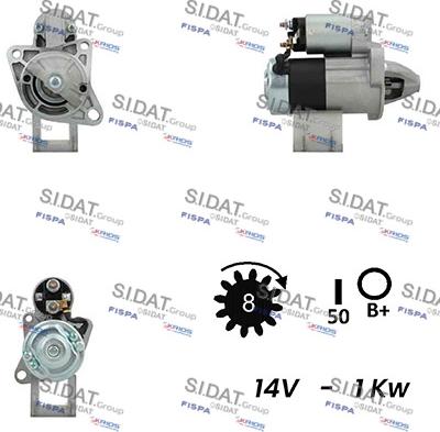 Sidat S12MH0543A2 - Käynnistinmoottori inparts.fi