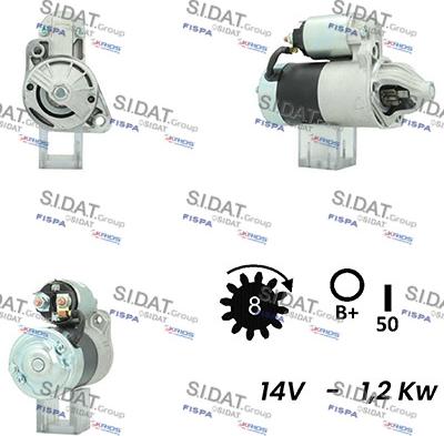 Sidat S12MH0553A2 - Käynnistinmoottori inparts.fi