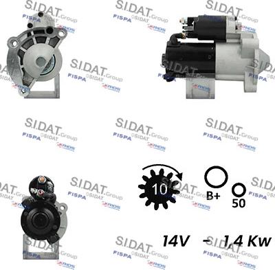 Sidat S12MH0005A2 - Käynnistinmoottori inparts.fi