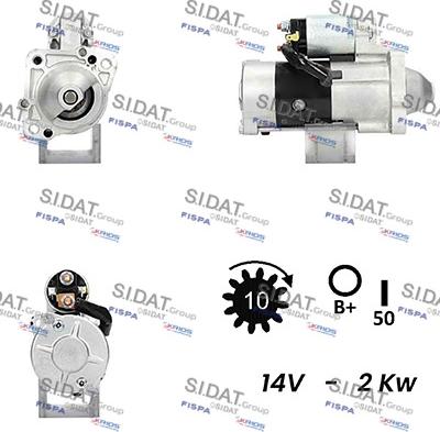 Sidat S12MH0165A2 - Käynnistinmoottori inparts.fi