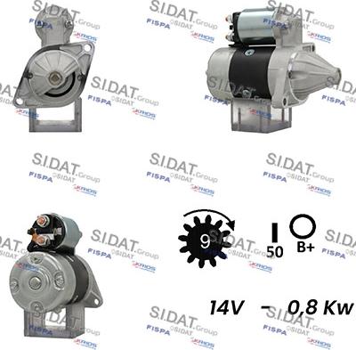 Sidat S12MH0220A2 - Käynnistinmoottori inparts.fi