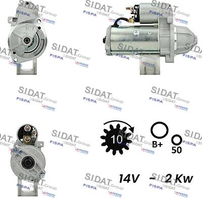 Sidat S12VA0010A2 - Käynnistinmoottori inparts.fi