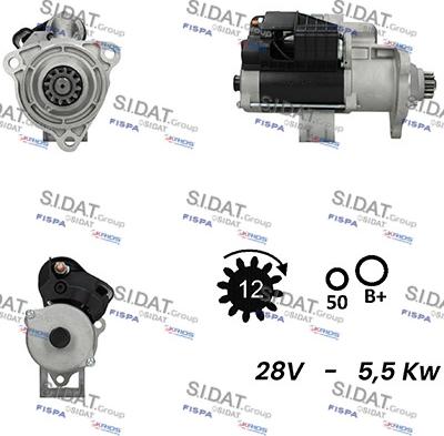 Sidat S24BH0116A2 - Käynnistinmoottori inparts.fi