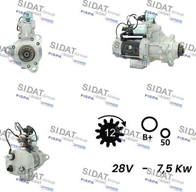 Sidat S24DR0010 - Käynnistinmoottori inparts.fi