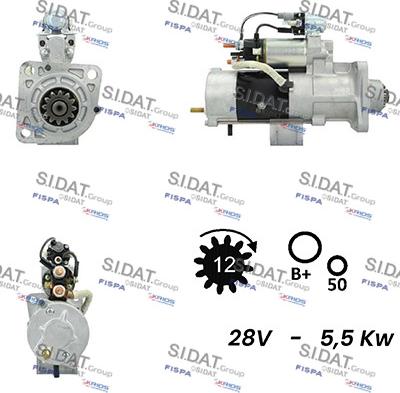 Sidat S24MH0086A2 - Käynnistinmoottori inparts.fi