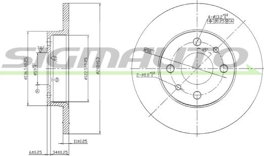 SIGMAUTO DBA140S - Jarrulevy inparts.fi