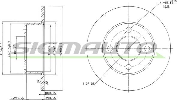 SIGMAUTO DBA128S - Jarrulevy inparts.fi