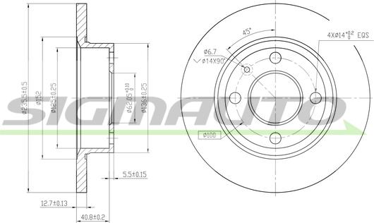 SIGMAUTO DBA875S - Jarrulevy inparts.fi