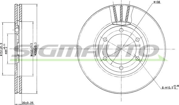 SIGMAUTO DBA357V - Jarrulevy inparts.fi