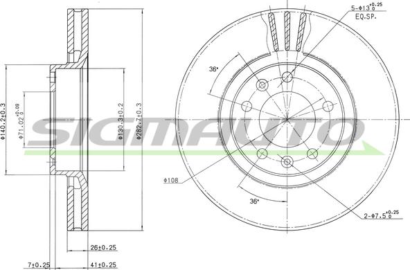 SIGMAUTO DBA264V - Jarrulevy inparts.fi