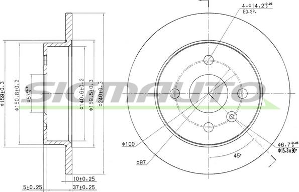 SIGMAUTO DBB043S - Jarrulevy inparts.fi