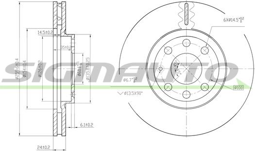 SIGMAUTO DBB131V - Jarrulevy inparts.fi