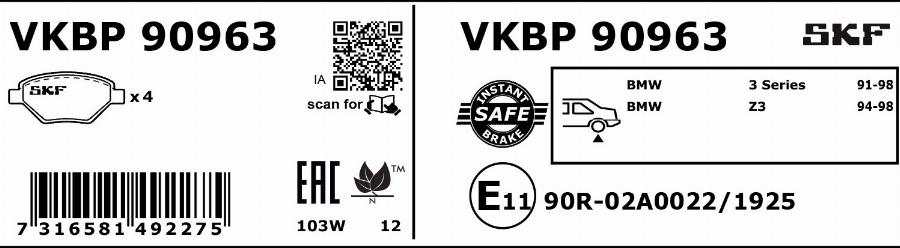 SKF VKBP 90963 - Jarrupala, levyjarru inparts.fi