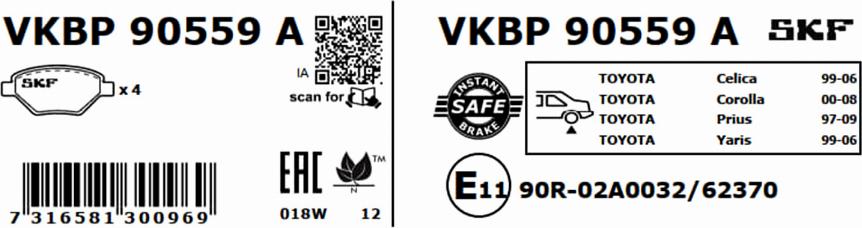 SKF VKBP 90559 A - Jarrupala, levyjarru inparts.fi