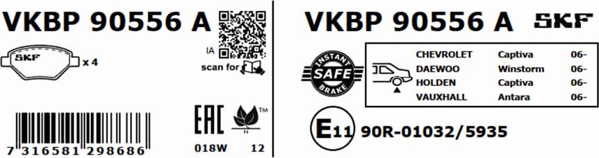 SKF VKBP 90556 A - Jarrupala, levyjarru inparts.fi