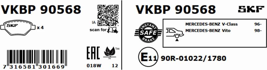 SKF VKBP 90568 - Jarrupala, levyjarru inparts.fi