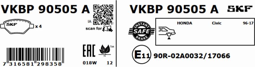 SKF VKBP 90505 A - Jarrupala, levyjarru inparts.fi