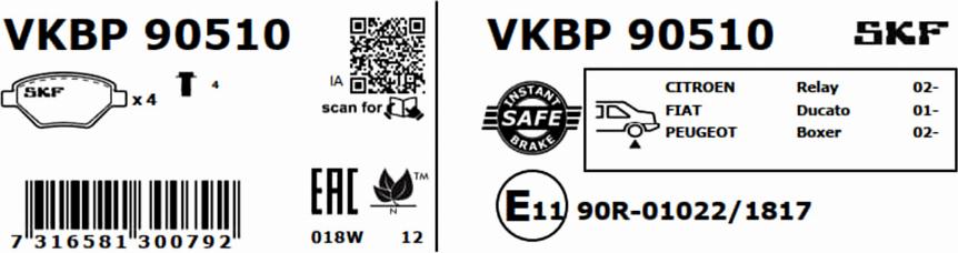 SKF VKBP 90510 - Jarrupala, levyjarru inparts.fi