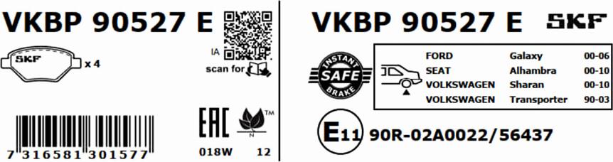 SKF VKBP 90527 E - Jarrupala, levyjarru inparts.fi