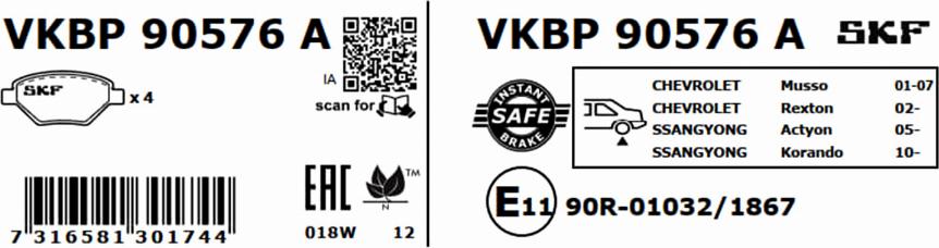 SKF VKBP 90576 A - Jarrupala, levyjarru inparts.fi