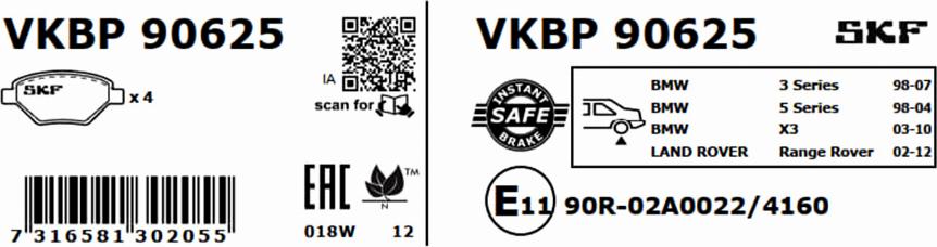 SKF VKBP 90625 - Jarrupala, levyjarru inparts.fi