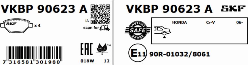 SKF VKBP 90623 A - Jarrupala, levyjarru inparts.fi