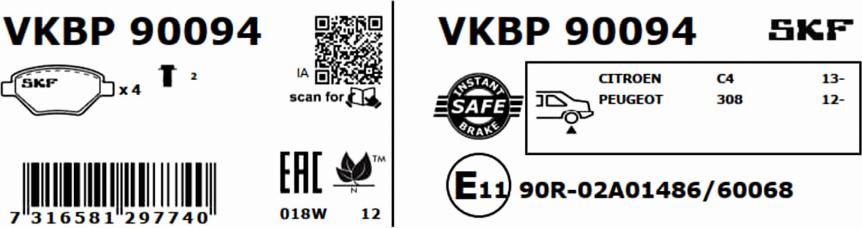 SKF VKBP 90094 - Jarrupala, levyjarru inparts.fi